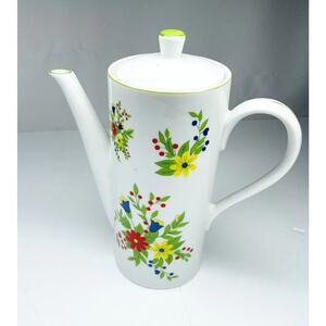 Shafford Persian Garden Coffee Pot W Lid 9 Inches Vtg Floral Porcelain Gift Idea